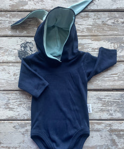 Onesie: Navy Hooded Bunny