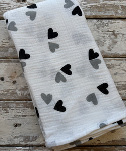 Muslin Heart blanket