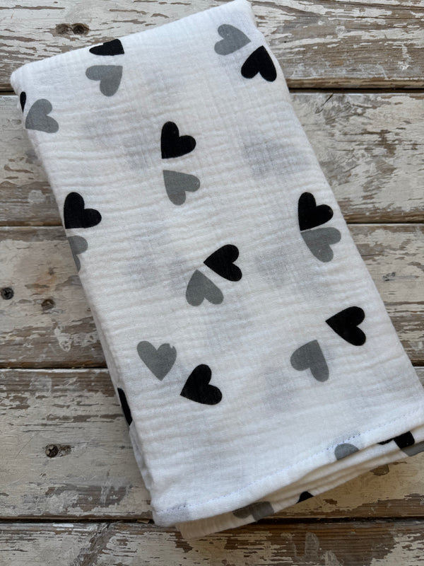 Muslin Heart blanket