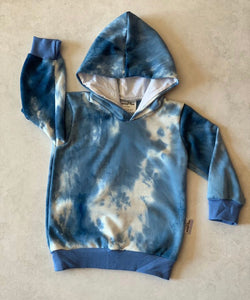 Hoodie: Blue Tie Dye