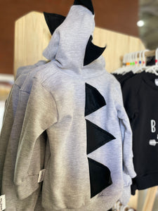 Dino hoodies: grey and black